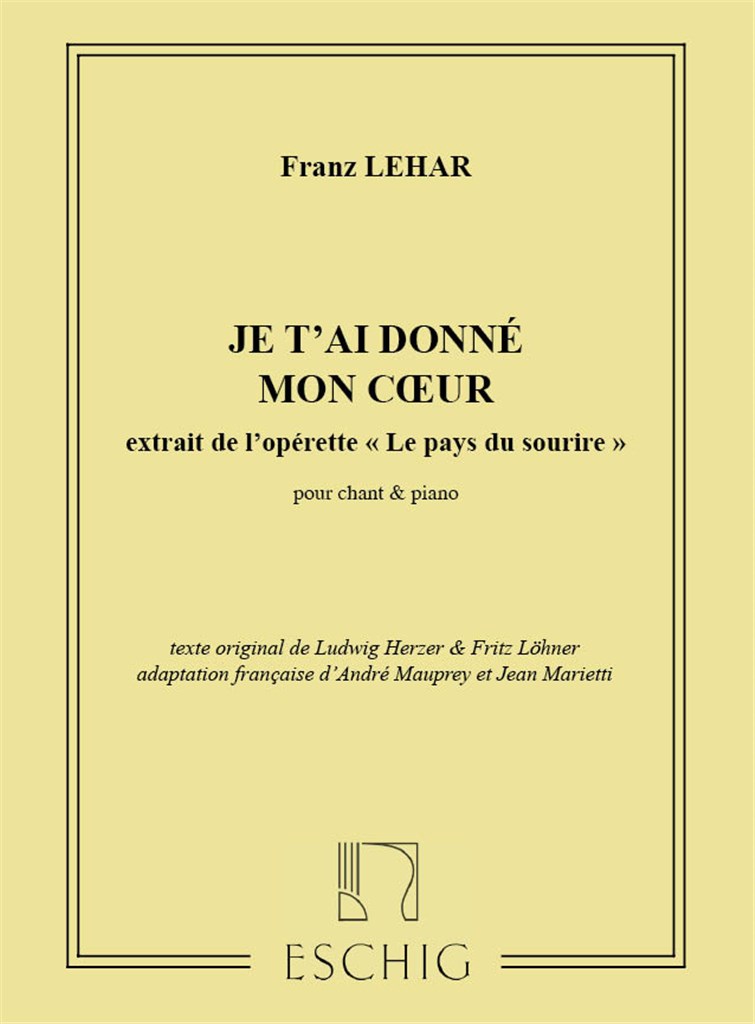 Je t 'ai donné Mon Coeur